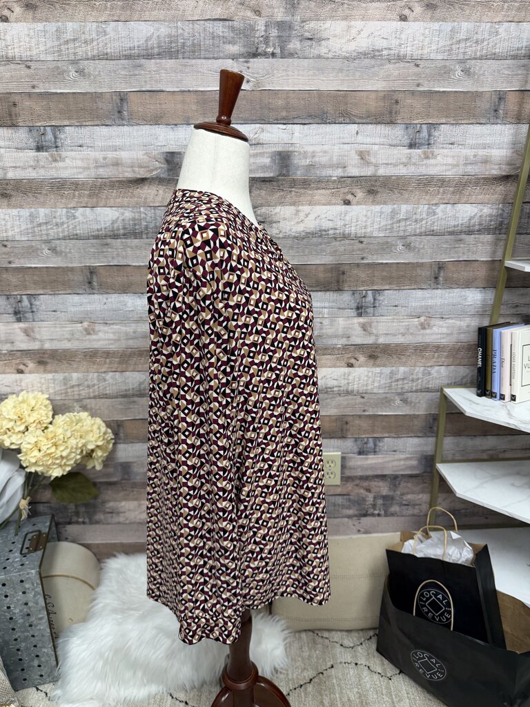 Anne Klein Geometric Print Top With Neck Tie