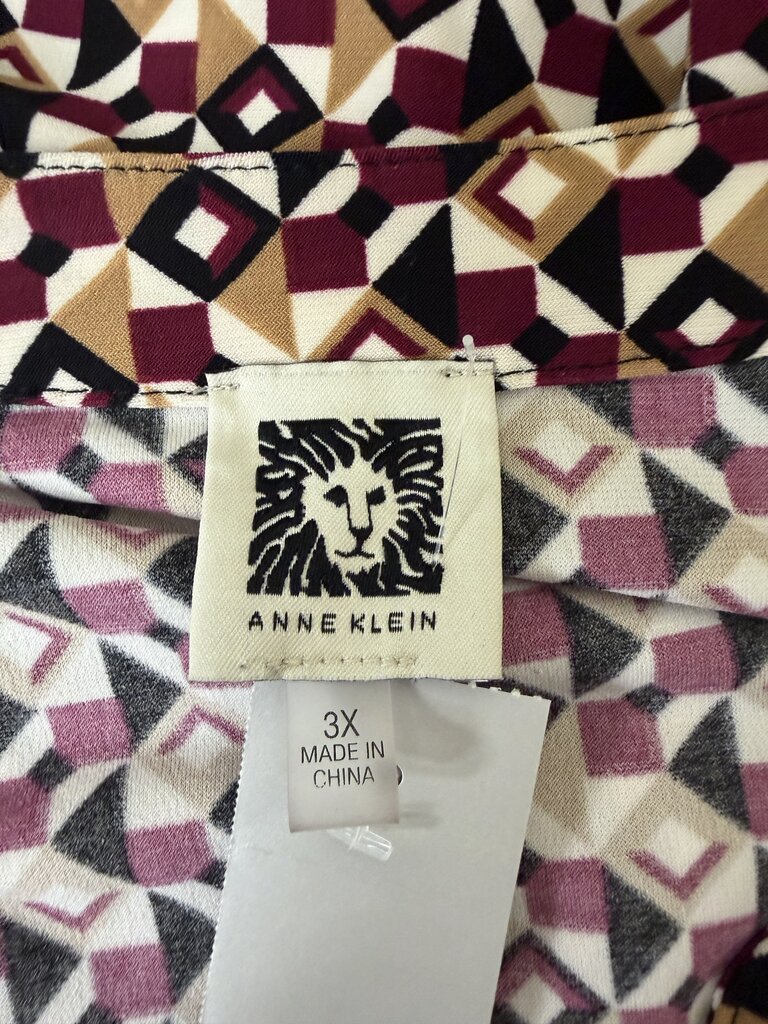 Anne Klein Geometric Print Top With Neck Tie