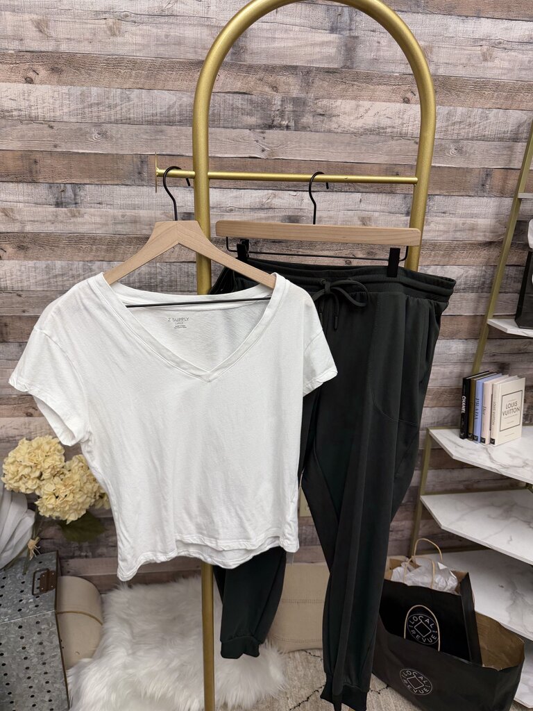 Zac & Rachel Woman Olive Green Knit Joggers