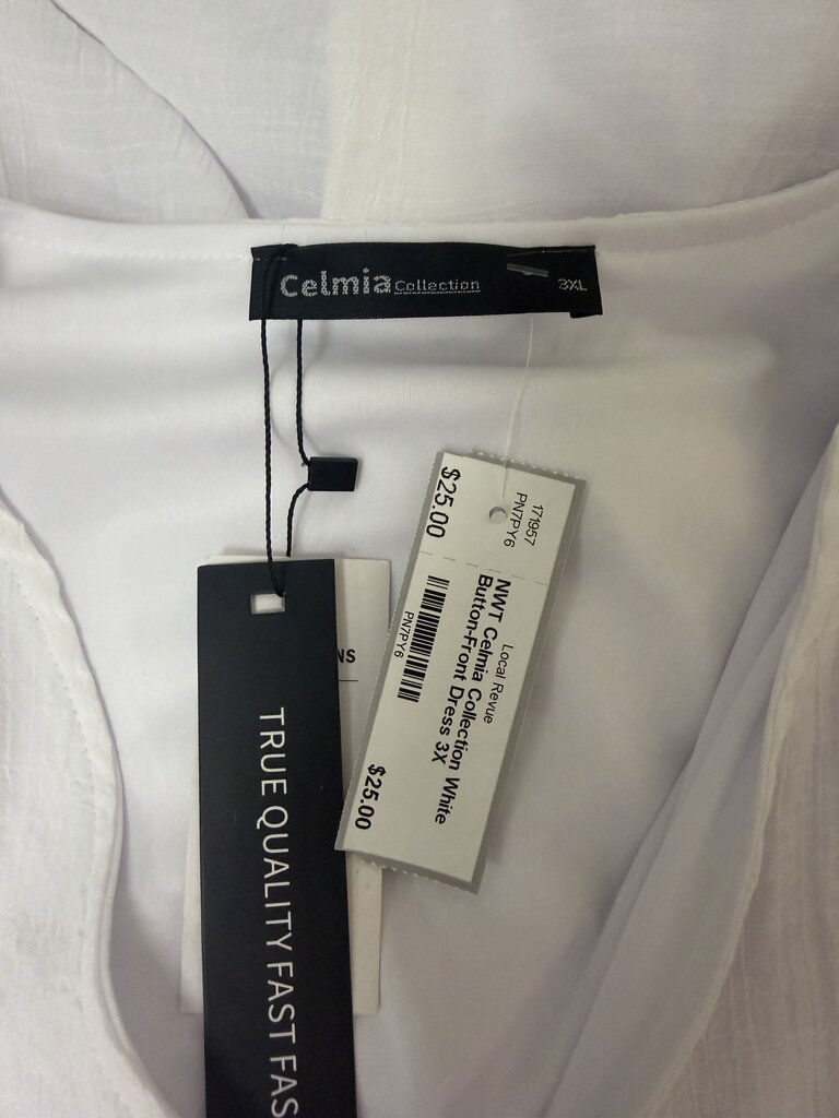 NWT Celmia Collection White Button-Front Dress