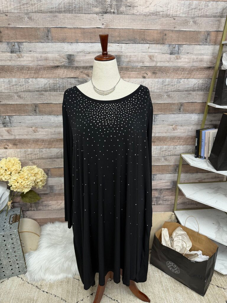 Nina Leonard Black Stud Embellished Top 2