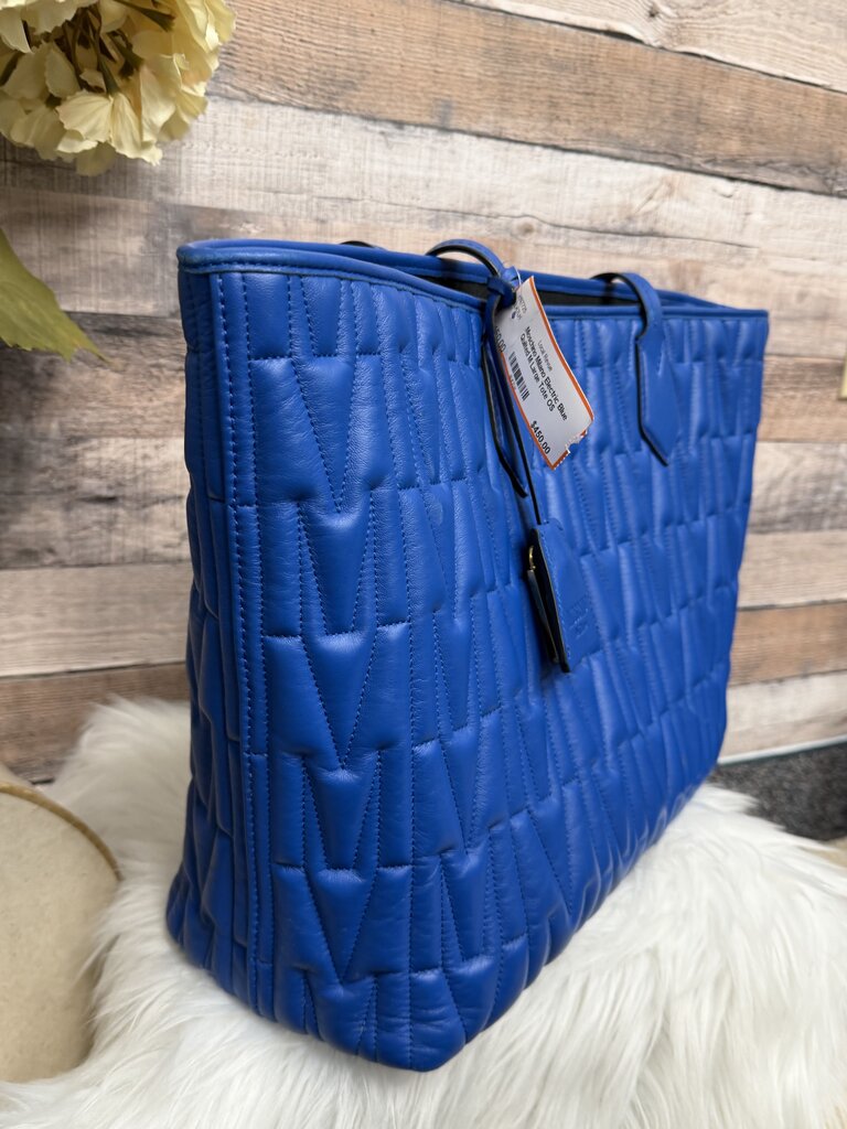 Moschino Milano Electric Blue Quilted M Large Tote