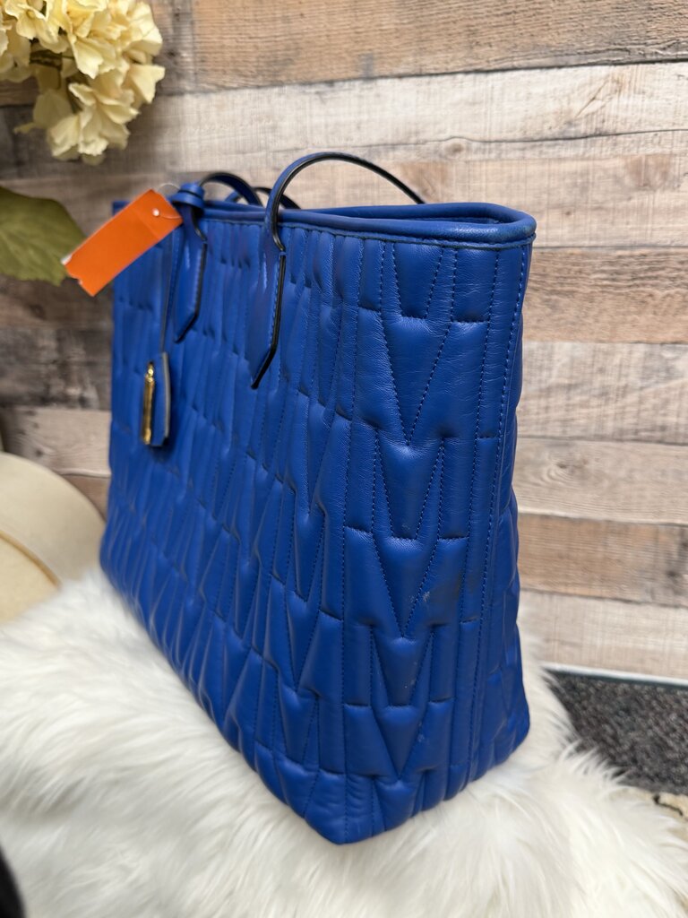 Moschino Milano Electric Blue Quilted M Large Tote