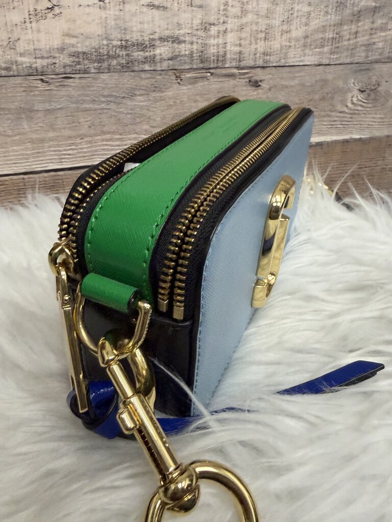 Marc Jacobs Leather Crossbody Blue & Green Camera Bag