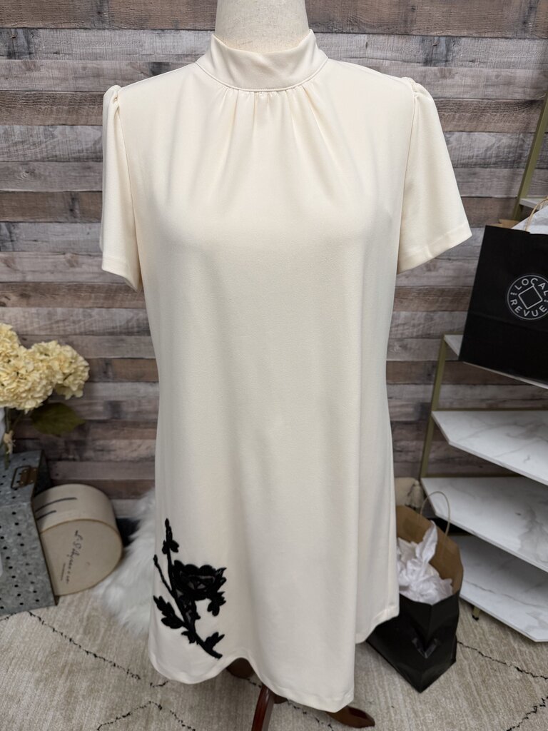 Anne Klein Cream Neck Gathered Dress