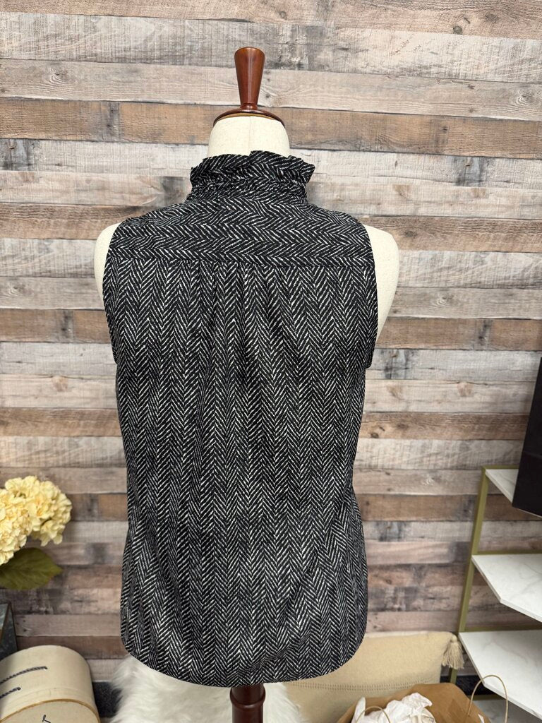 J.Crew Grey Herringbone Sleeveless Blouse
