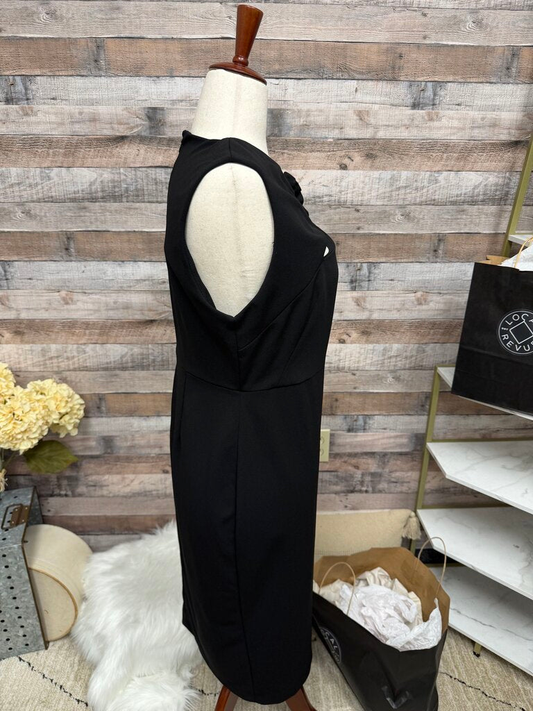 Calvin Klein Black Rose Detail Cocktail Dress