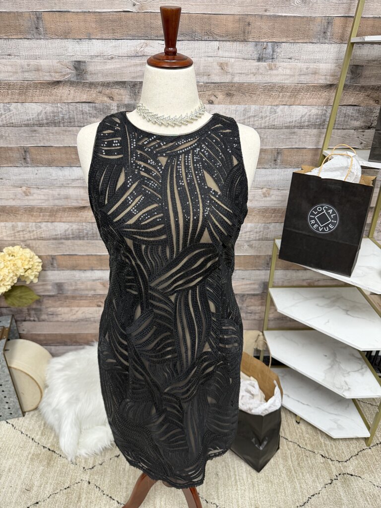 Lauren Ralph Lauren Black Mesh Cocktail