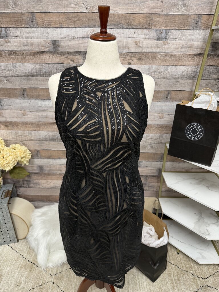 Lauren Ralph Lauren Black Mesh Cocktail