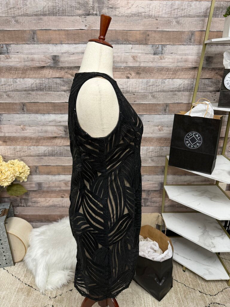 Lauren Ralph Lauren Black Mesh Cocktail