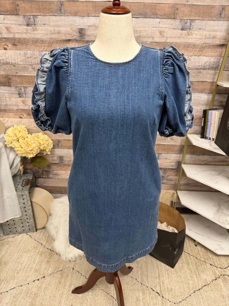 Ulla Johnson Denim Puff Sleeve Mini Dress