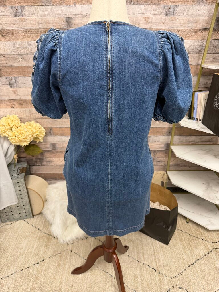 Ulla Johnson Denim Puff Sleeve Mini Dress