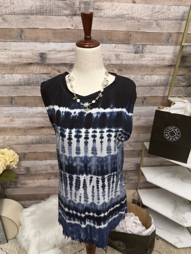 Raquel Allegra Blue Tie-Dye Sleeveless Top