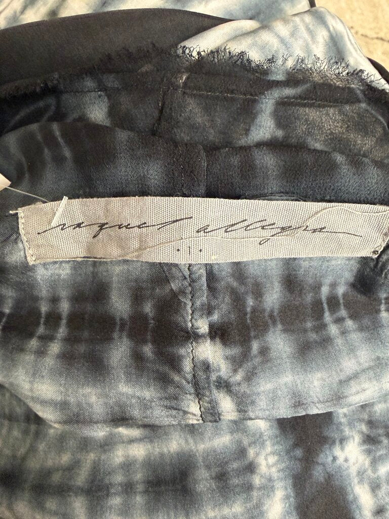 Black/White Tie-Dye Gradiant Pattern Cover Up