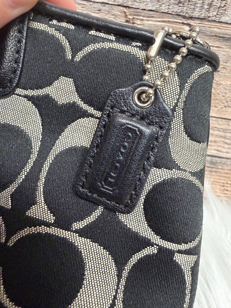 Coach Black & Silver Signature Print Wristlet