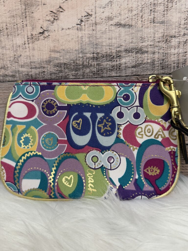 Coach Poppy Graffiti Signature Print Wristlet
