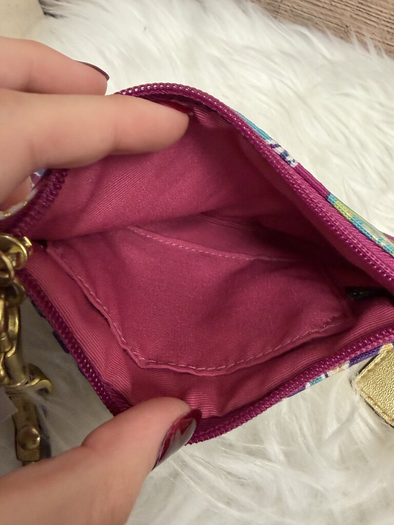 Coach Poppy Graffiti Signature Print Wristlet