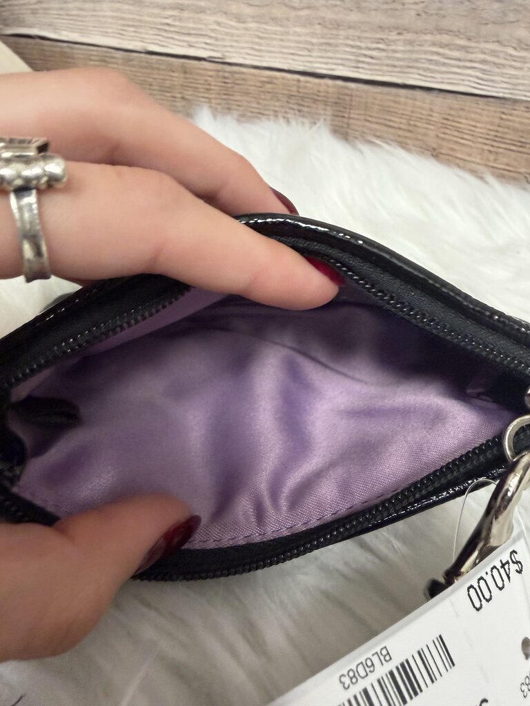 Coach Black On Black Signature Logo Wristlet