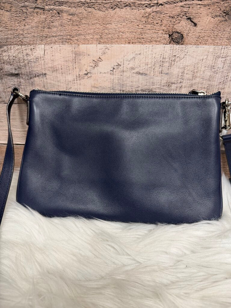 Coach Navy & Neon Perforated Leather Bag
