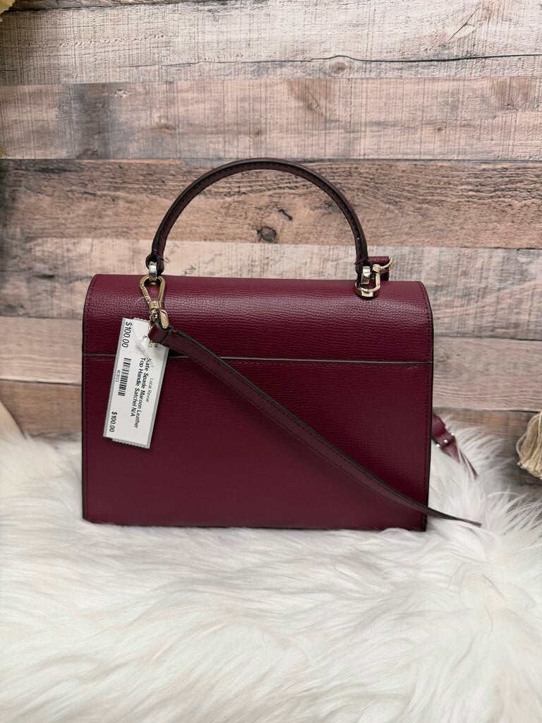 Kate Spade Maroon Leather Top Handle Satchel