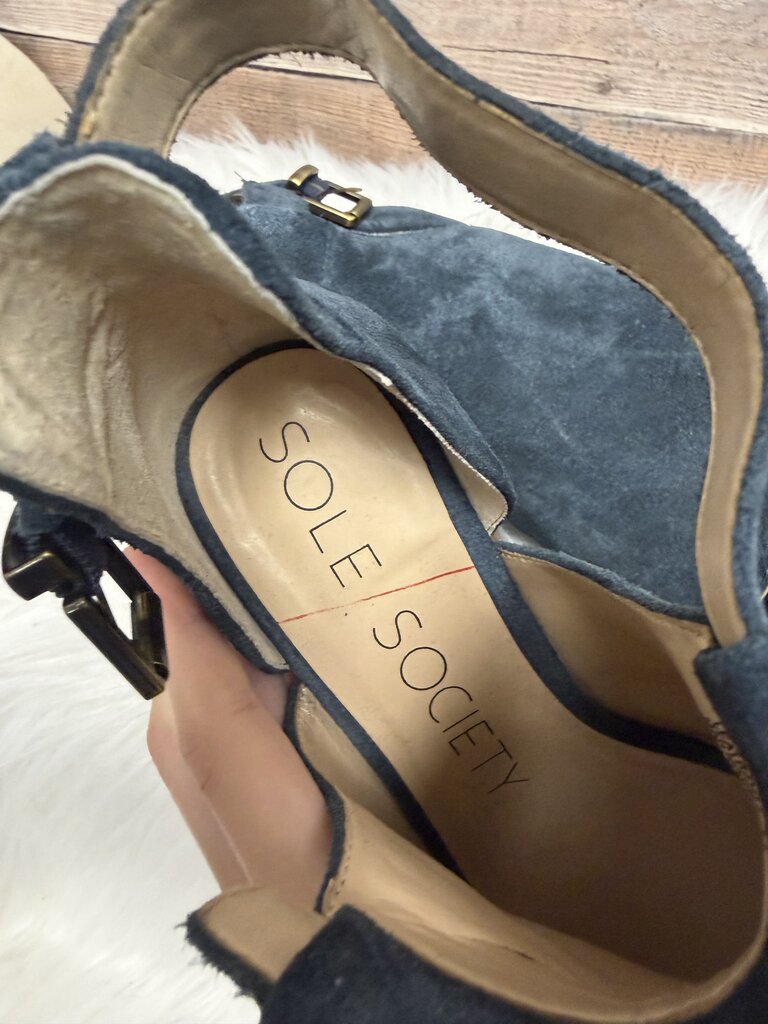 Sole Society Navy Suede Ankle Bootie