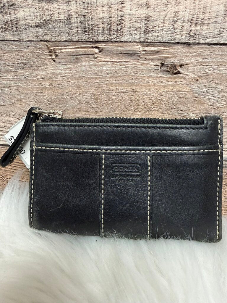 Coach Black Leather Mini ID Wallet