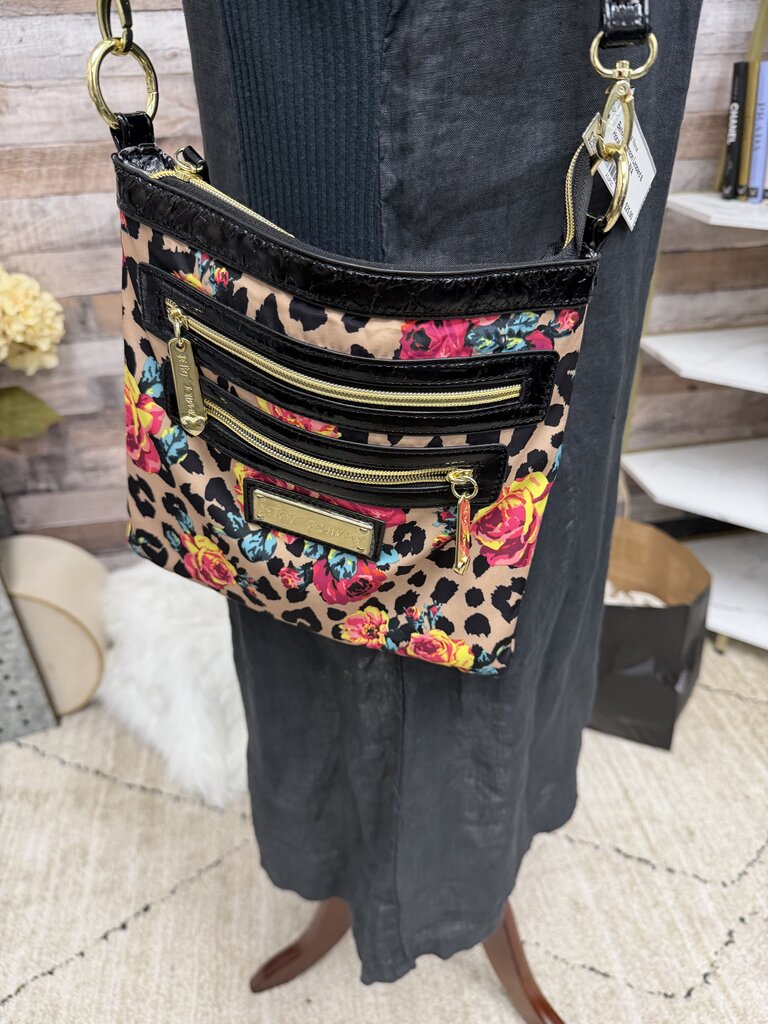 Betsey Johnson Leopard & Floral Print Bag