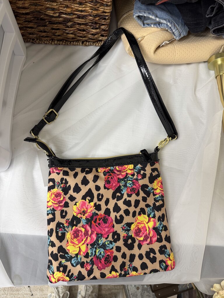 Betsey Johnson Leopard & Floral Print Bag