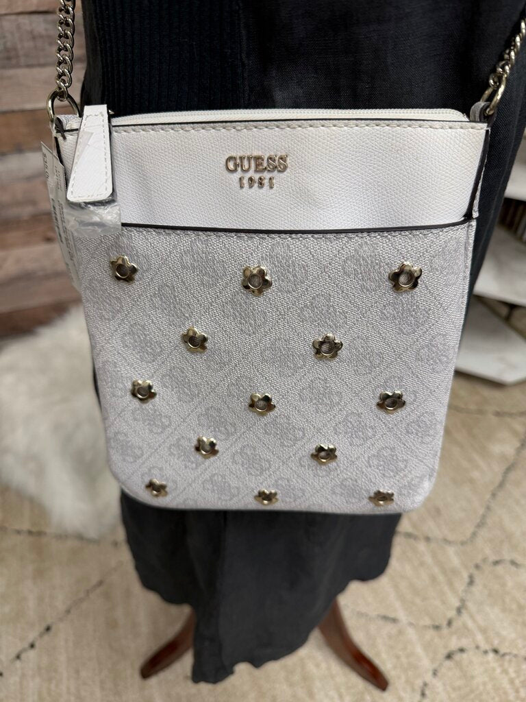 Guess Studded Floral Print Crossbody Bag