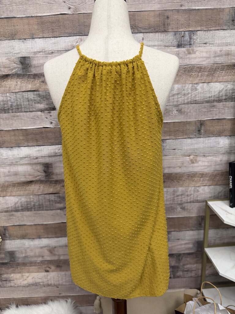 Green Envelope Yellow Swiss Dot Textured Top