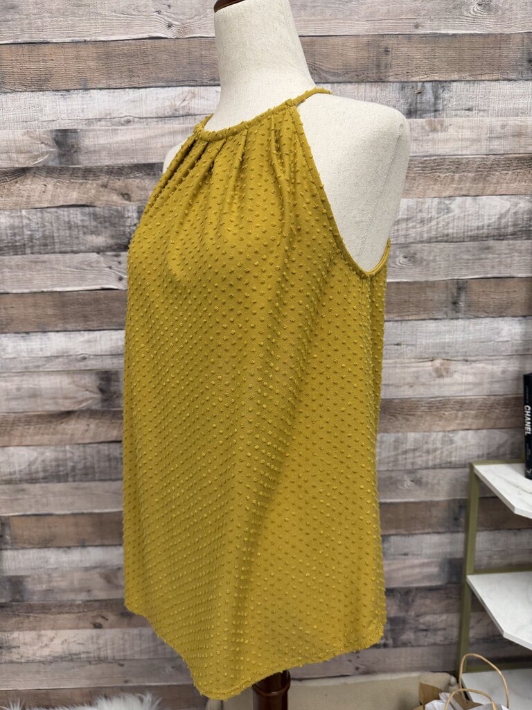 Green Envelope Yellow Swiss Dot Textured Top