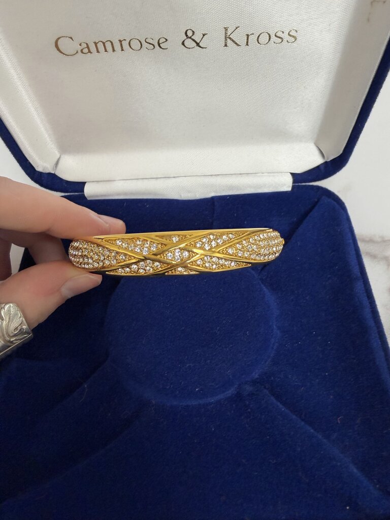 Camrose & Kross Gold-Tone Bangle Bracelet With Crystal Design