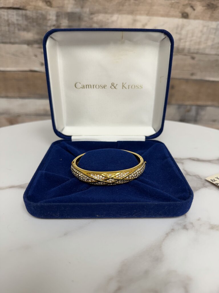 Camrose & Kross Gold-Tone Bangle Bracelet With Crystal Design