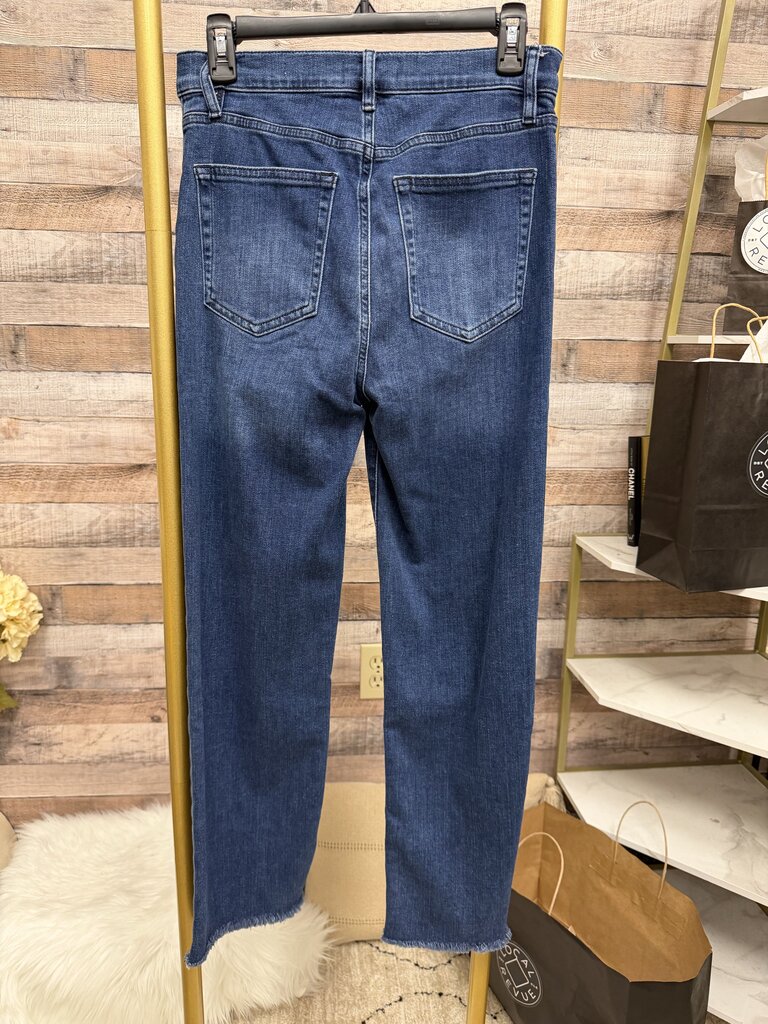 NWT Frame Dark Blue Le Sleek Straight Crop Denim