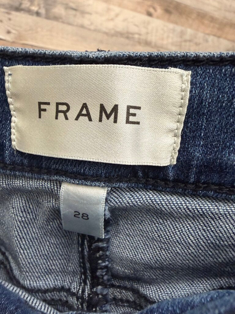 NWT Frame Dark Blue Le Sleek Straight Crop Denim