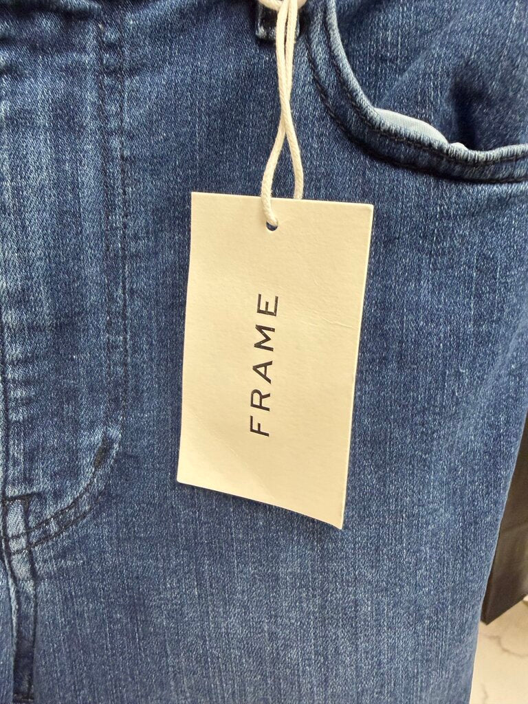 NWT Frame Dark Blue Le Sleek Straight Crop Denim