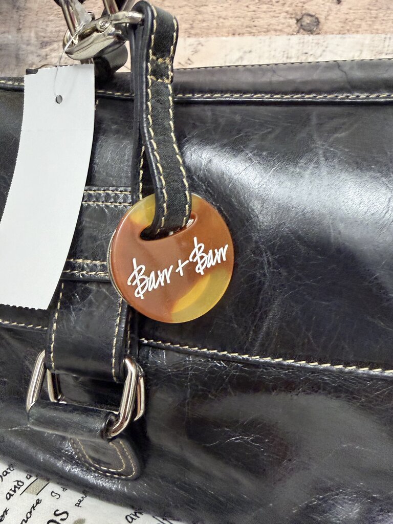 Barr & Barr Black Patent Leather Satchel