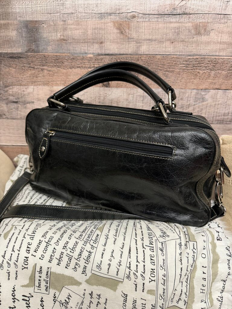 Barr & Barr Black Patent Leather Satchel
