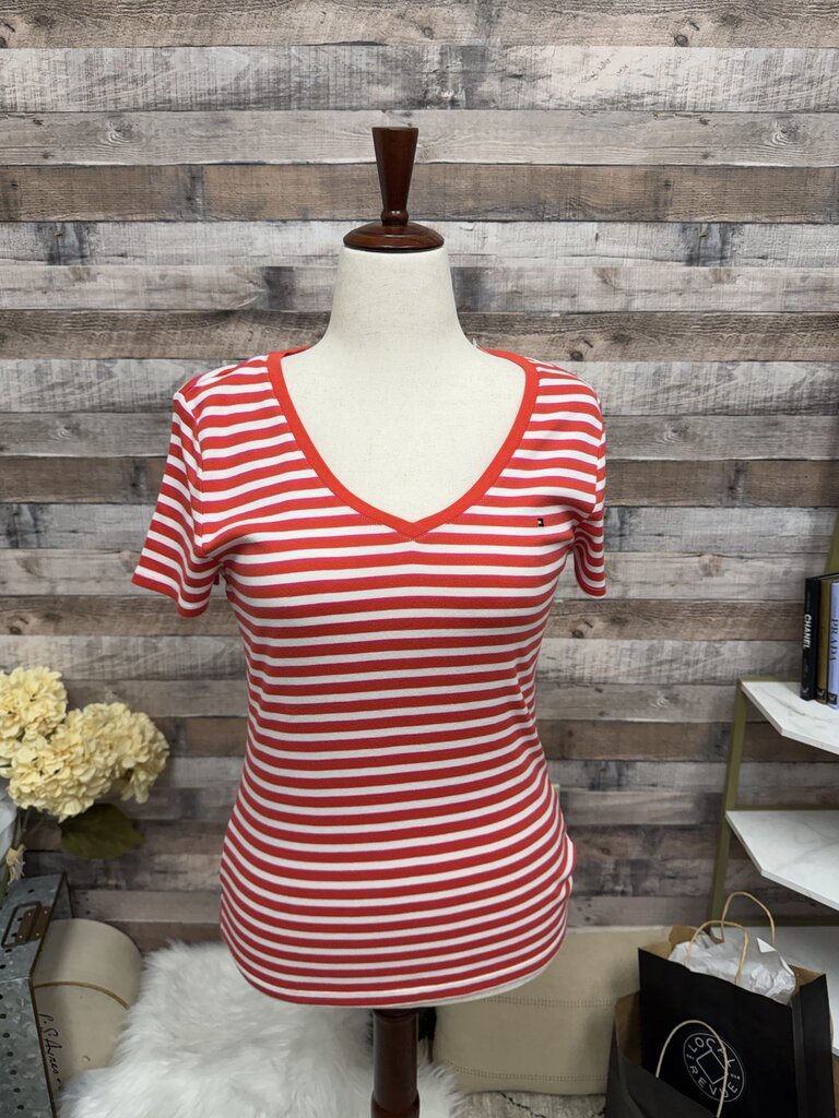 Tommy Hilfiger Red/Pink & White Striped Tee