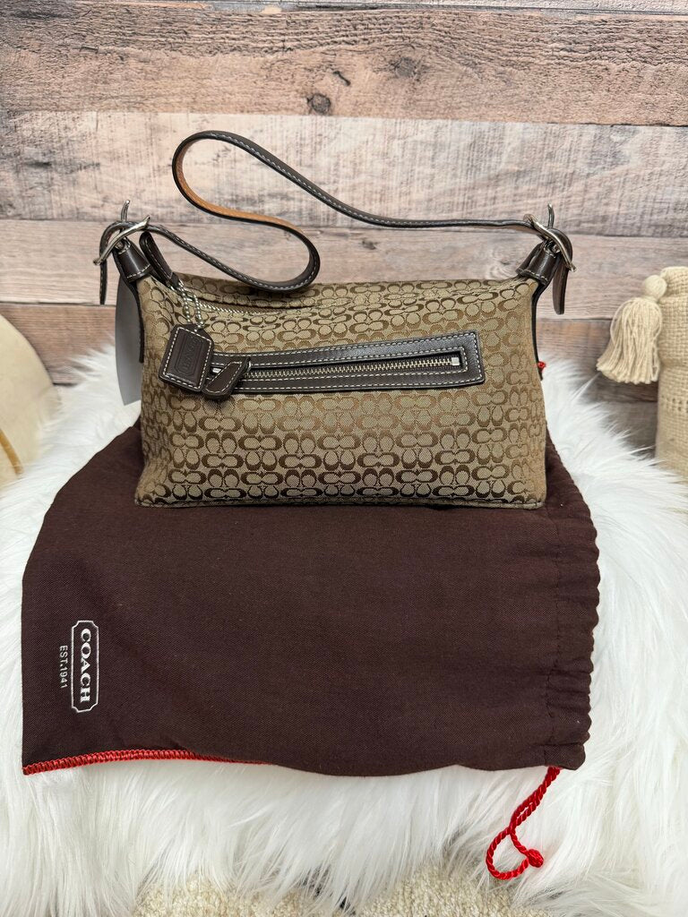 Coach Signature Brown Signature Mini Shoulder Bag