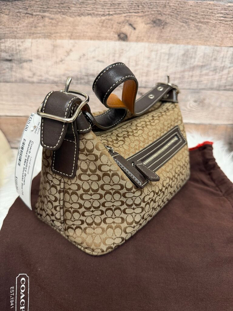 Coach Signature Brown Signature Mini Shoulder Bag