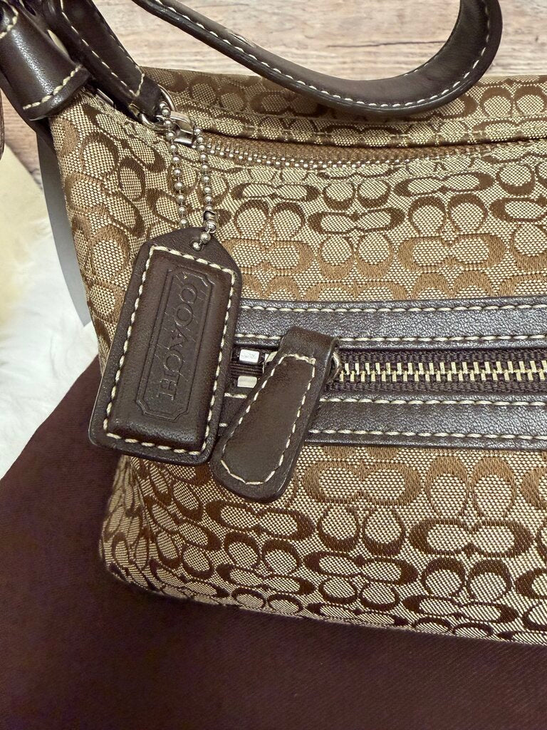 Coach Signature Brown Signature Mini Shoulder Bag