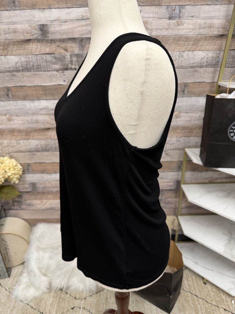 Michael Stars Black Ribbed Tank Top