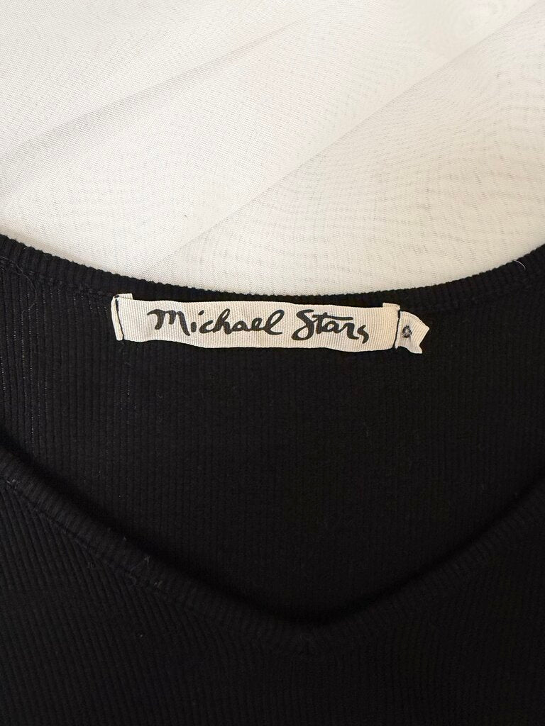 Michael Stars Black Ribbed Tank Top