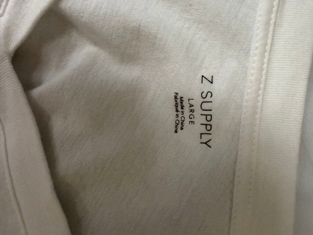 Z Supply White Cropped V Neck T-Shirt