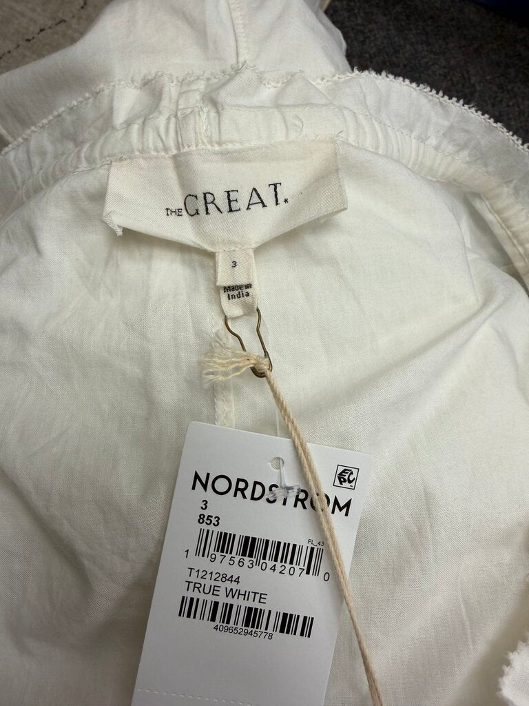 NWT The Great White Ruffle Collared Blouse
