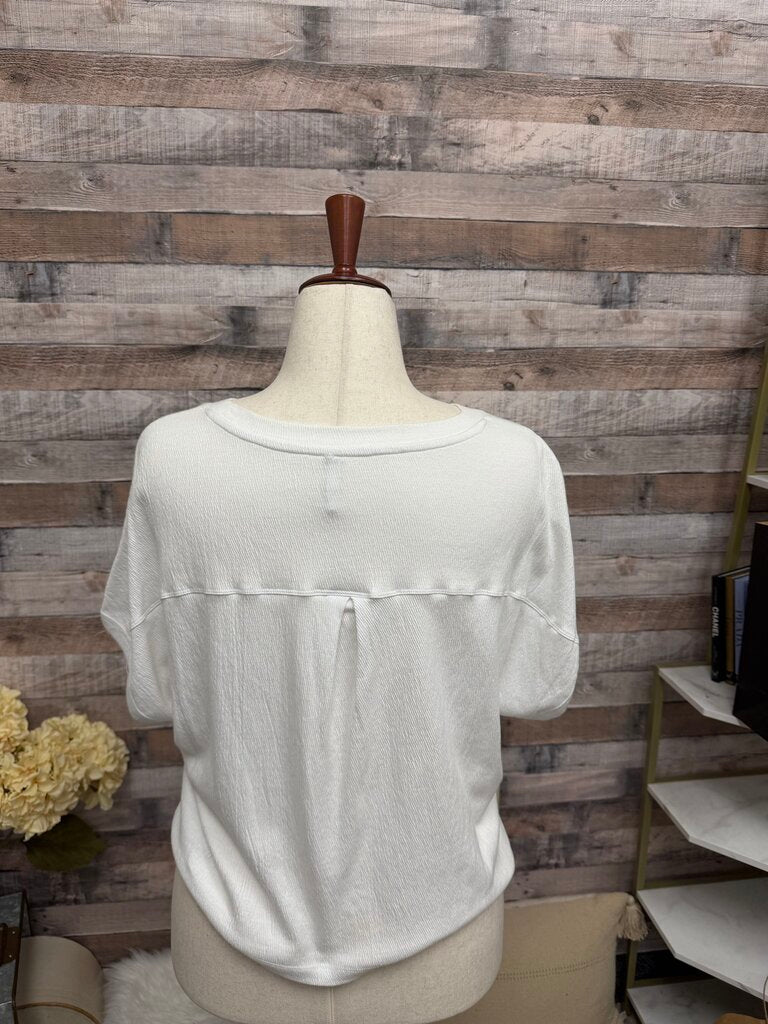 Z Supply White Scoop Neck Cropped T-Shirt