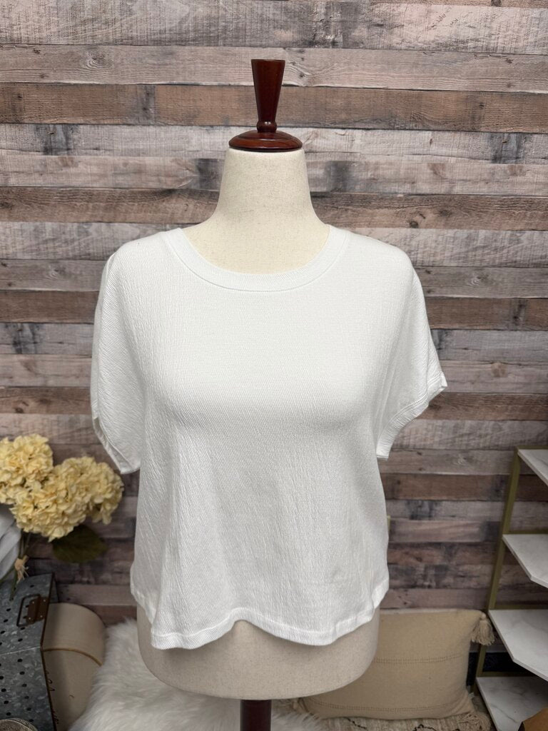 Z Supply White Scoop Neck Cropped T-Shirt