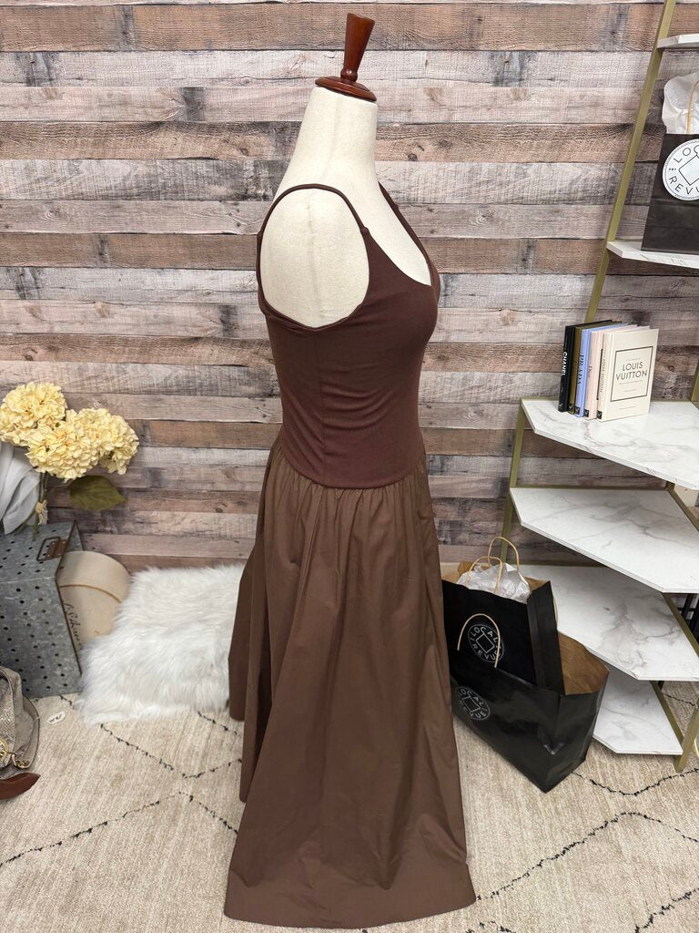 Pixie Market Brown Sleeveless Maxi Dress