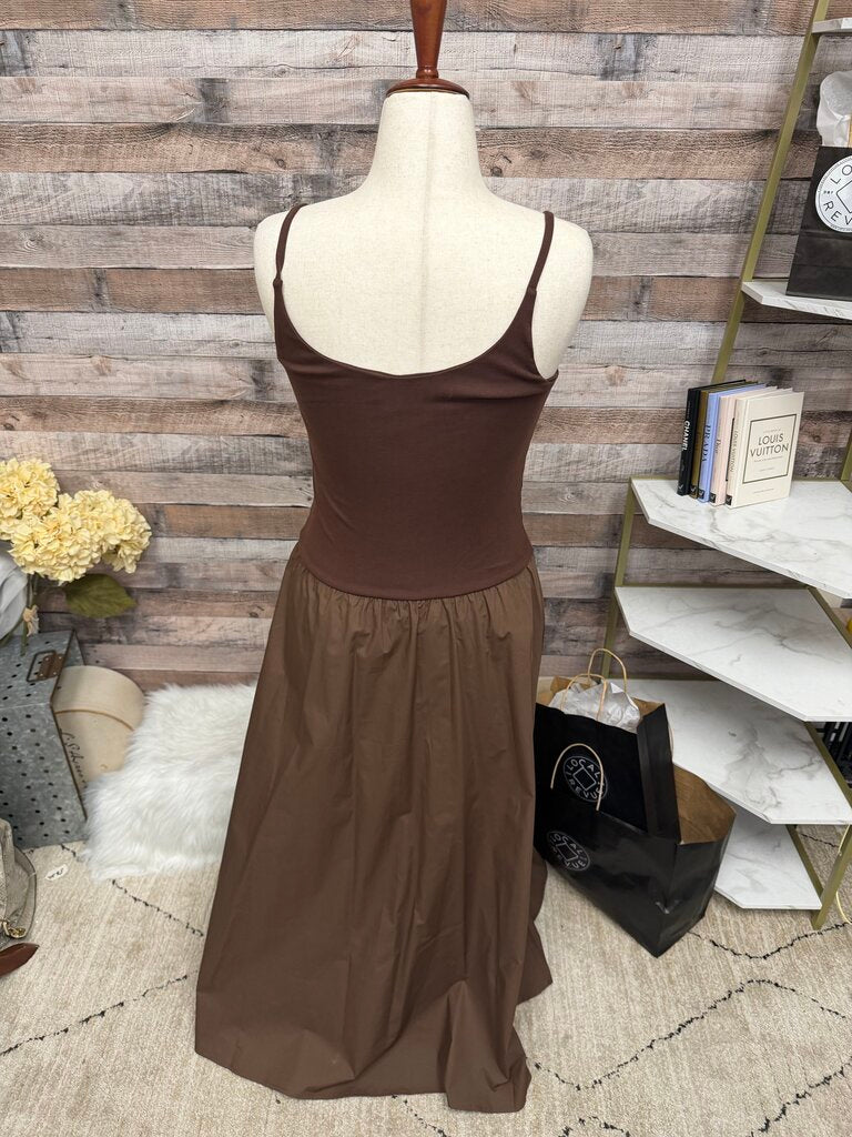 Pixie Market Brown Sleeveless Maxi Dress